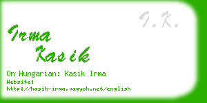 irma kasik business card